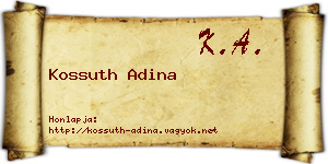 Kossuth Adina névjegykártya